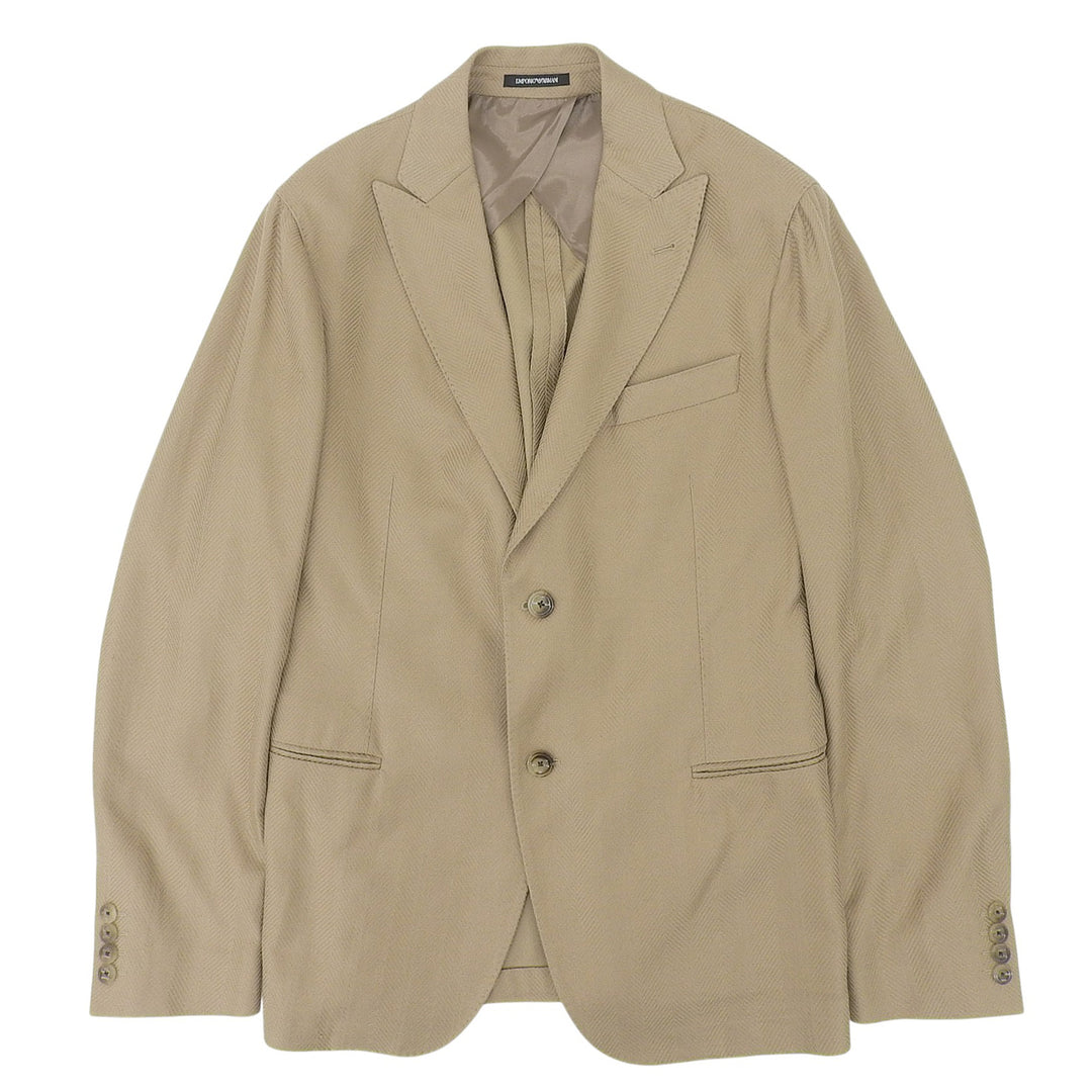 Pristine EMPORIO ARMANI Jacket Peak lapel light brown cotton mens 52