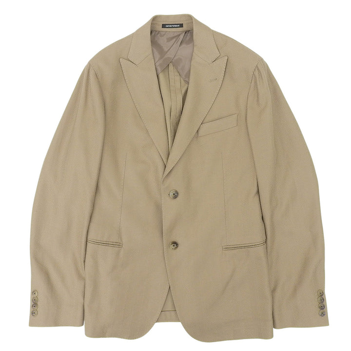 Pristine EMPORIO ARMANI Jacket Peak lapel light brown cotton mens 52