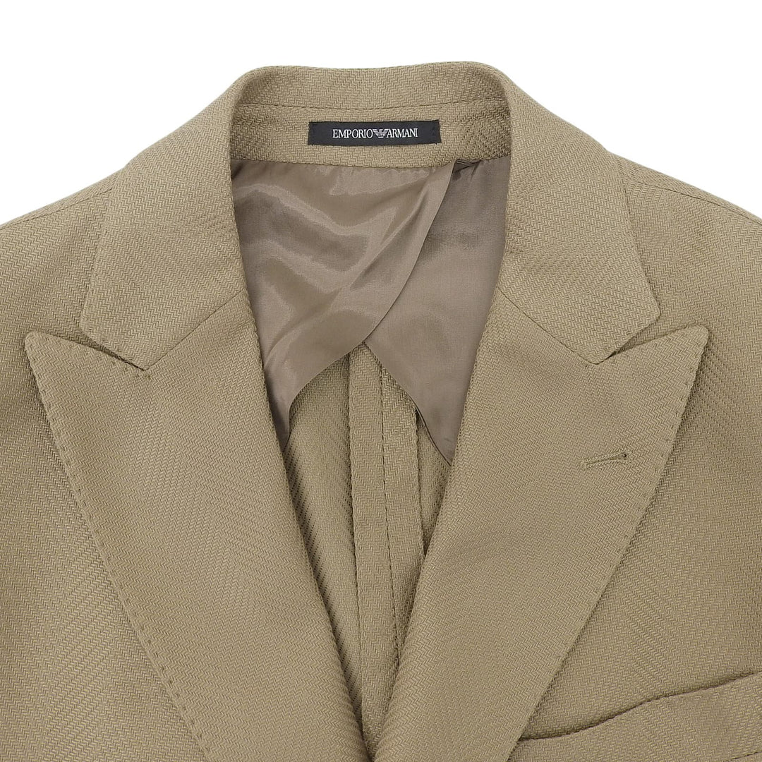 Pristine EMPORIO ARMANI Jacket Peak lapel light brown cotton mens 52