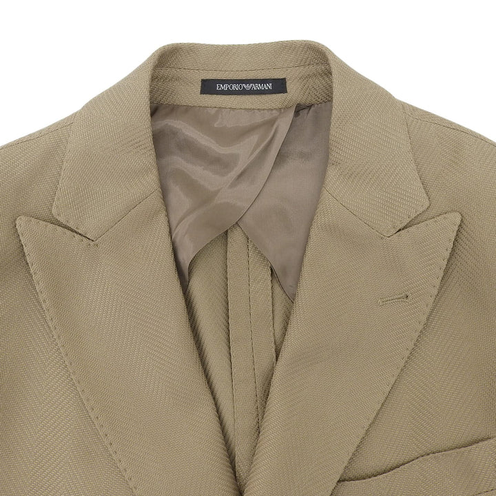 Pristine EMPORIO ARMANI Jacket Peak lapel light brown cotton mens 52