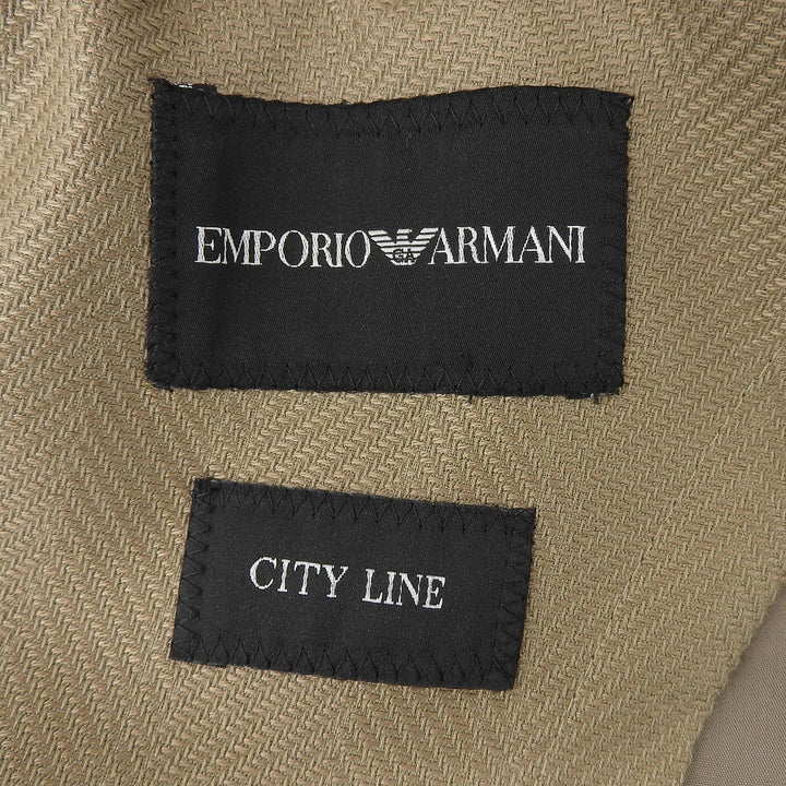 Pristine EMPORIO ARMANI Jacket Peak lapel light brown cotton mens 52