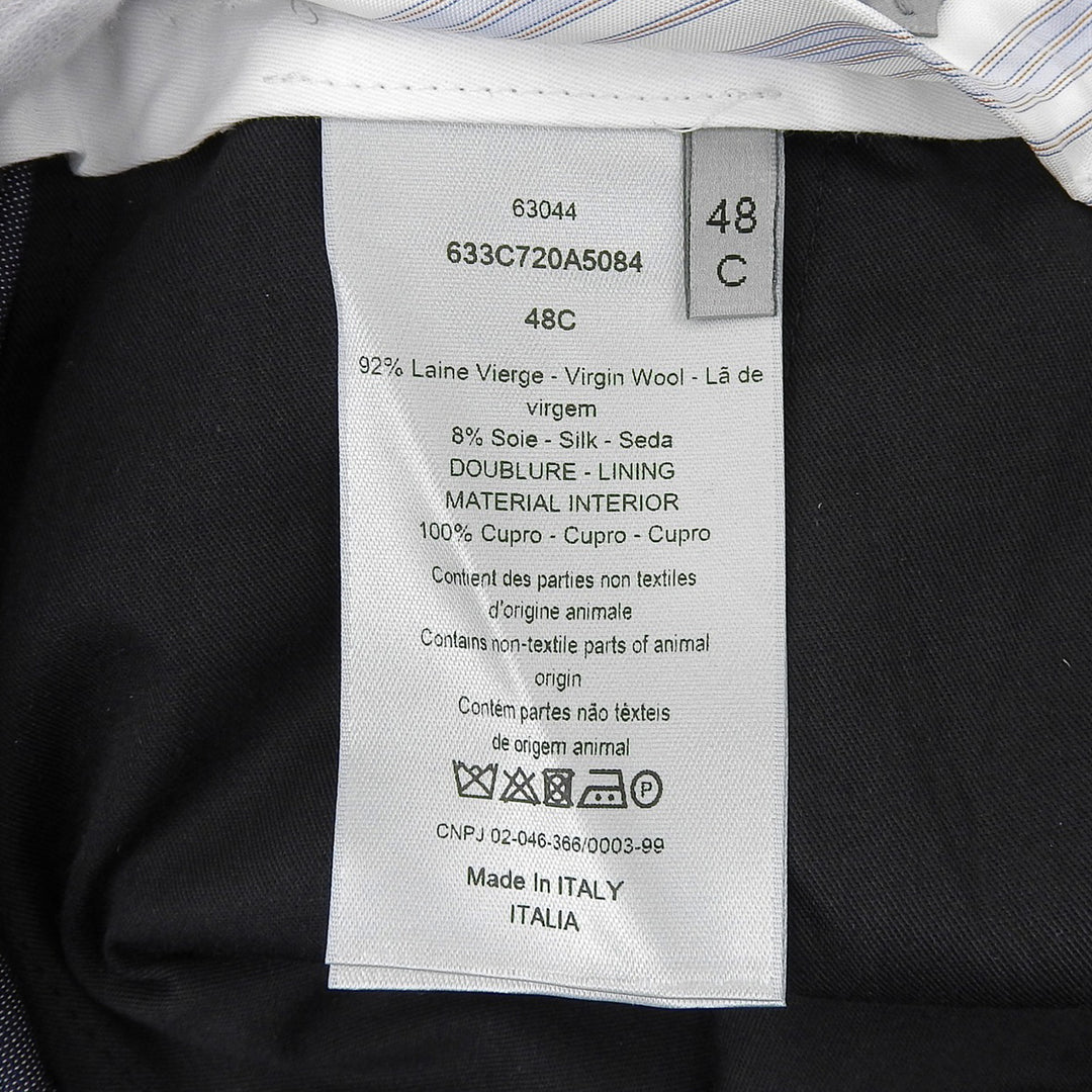 Pristine DIOR slacks Center-press tapered pants Navy wool mens 633C720A5084