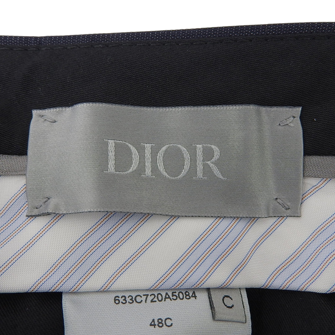 Pristine DIOR slacks Center-press tapered pants Navy wool mens 633C720A5084
