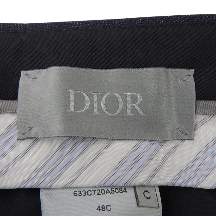 Pristine DIOR slacks Center-press tapered pants Navy wool mens 633C720A5084