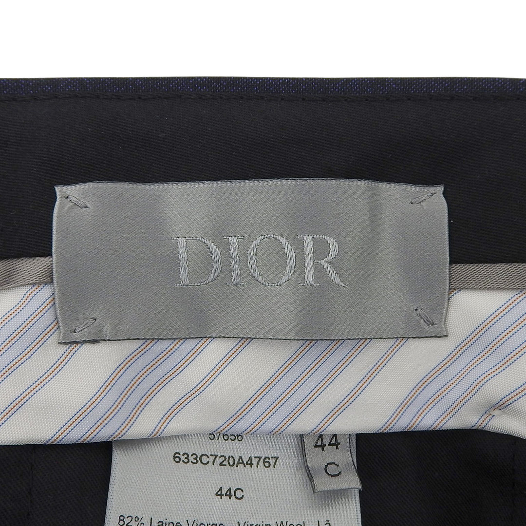 Pristine DIOR slacks Center-press tapered pants Navy wool mens 633C720A4767