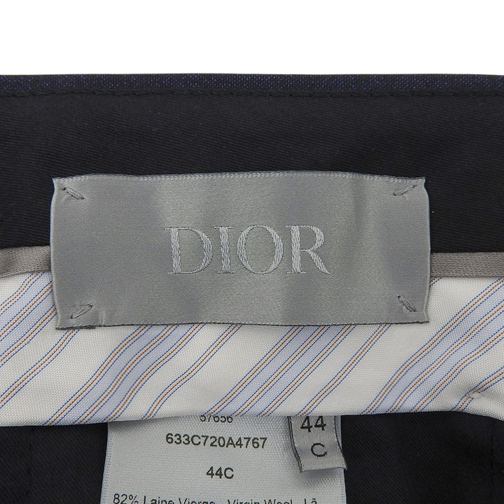 Pristine DIOR slacks Center-press tapered pants Navy wool mens 633C720A4767