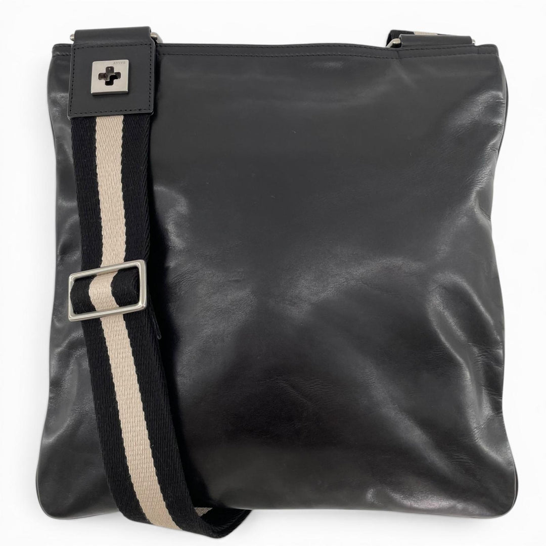 Very Good BALLY Shoulder Bag TAISTEN-MD Trainspotting Barry Stripe Leather mens