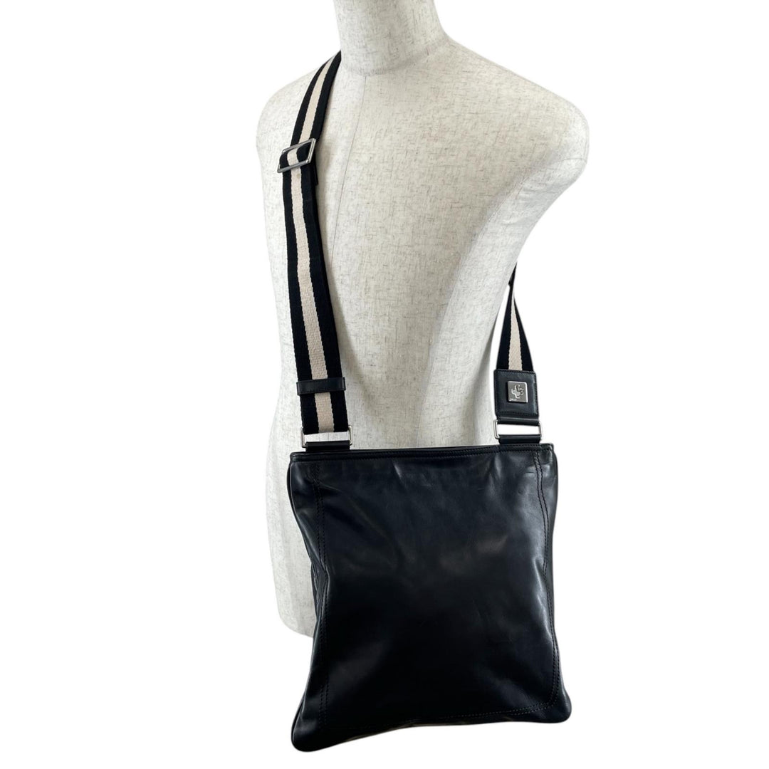 Very Good BALLY Shoulder Bag TAISTEN-MD Trainspotting Barry Stripe Leather mens