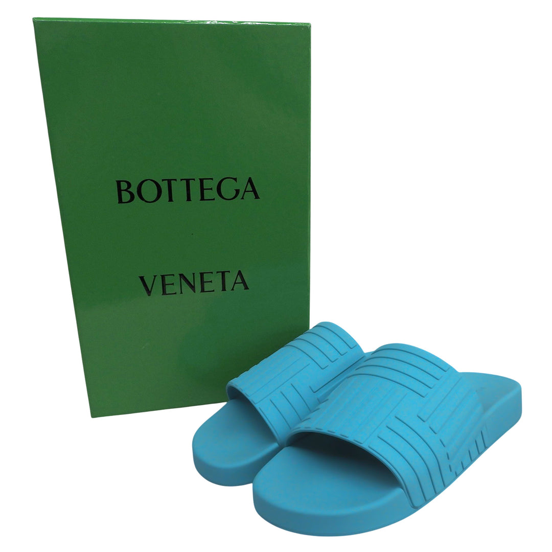 Pristine BOTTEGAVENETA Sandals blue rubber mens 42