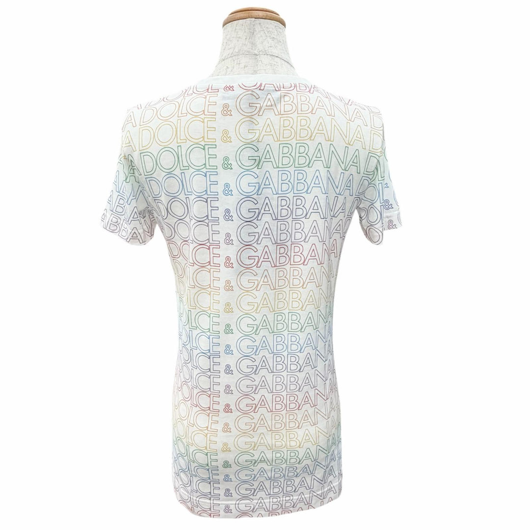 Pristine DOLCE&GABBANA Short sleeve T-shirt Sequined Logo Print 36 F8H32Z