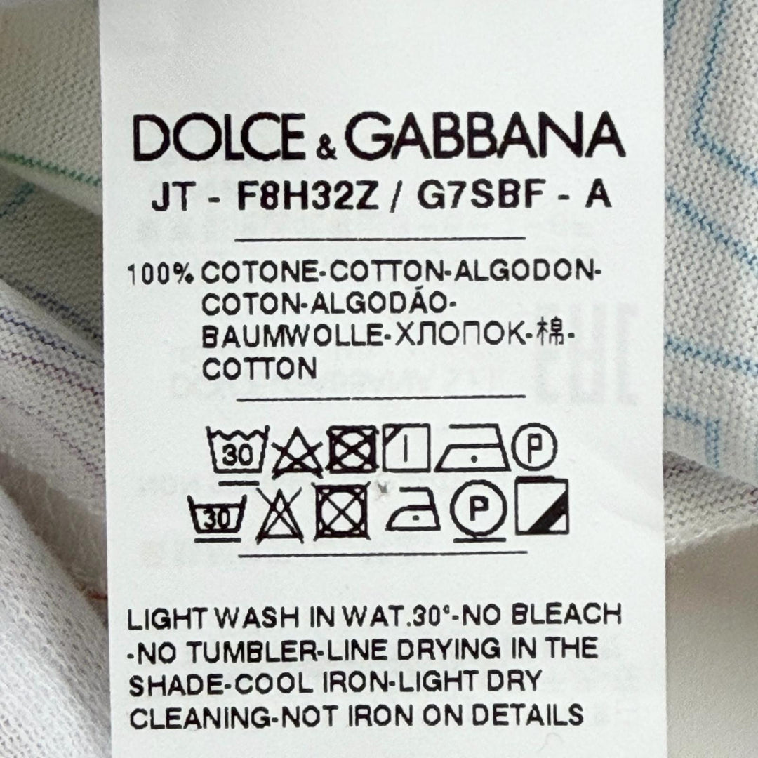 Pristine DOLCE&GABBANA Short sleeve T-shirt Sequined Logo Print 36 F8H32Z