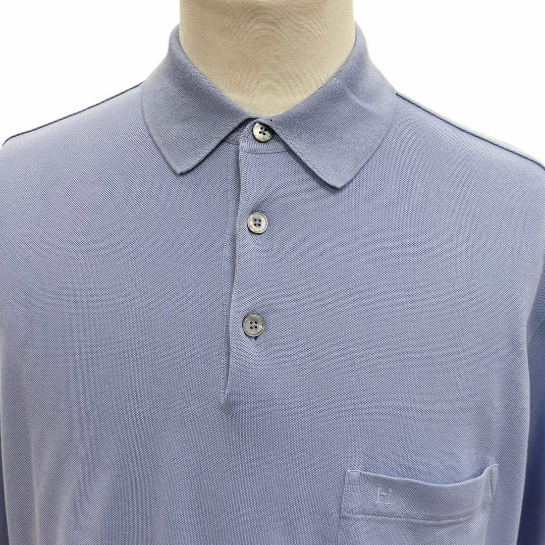 Excellent HERMES Short sleeve polo shirt purple cotton mens XL
