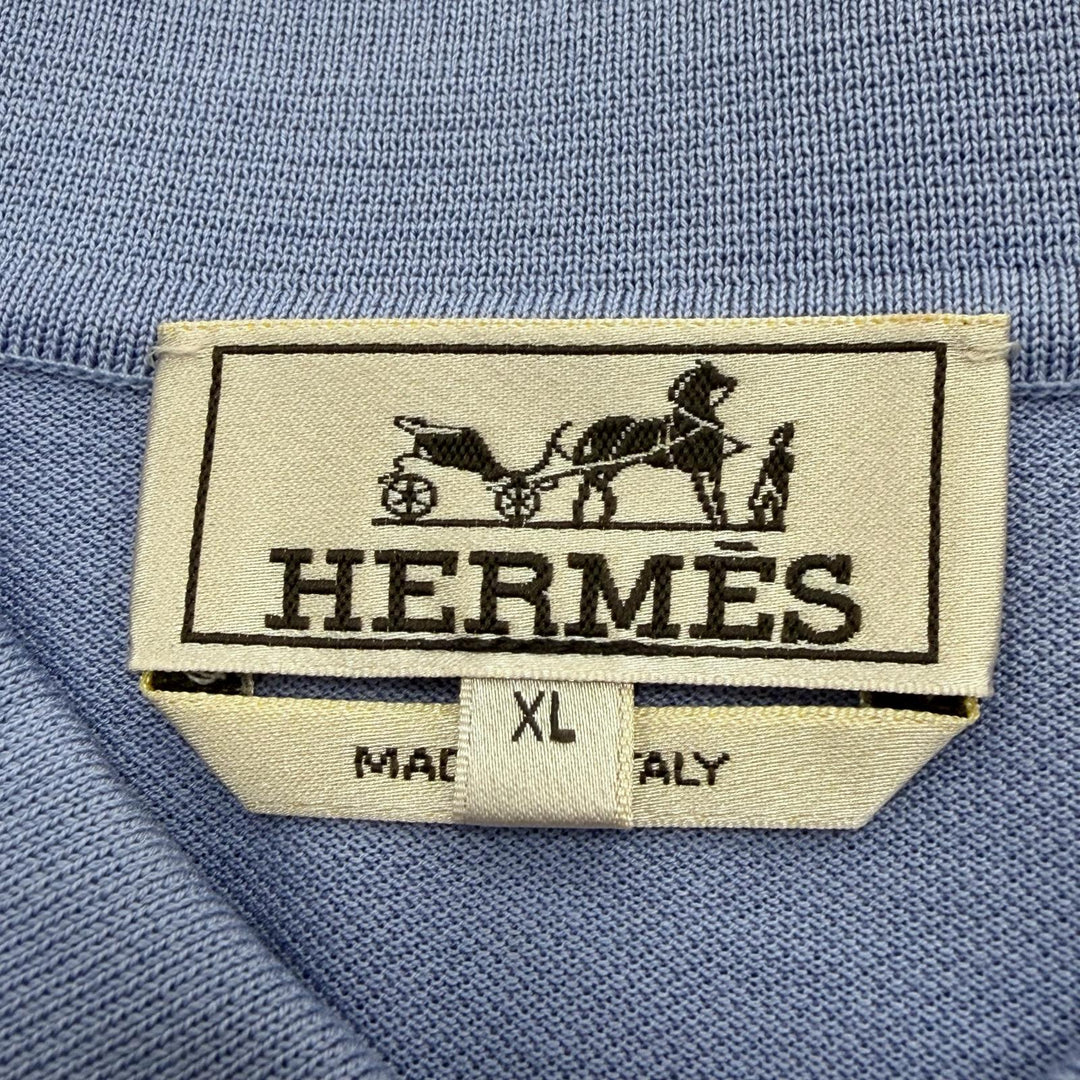 Excellent HERMES Short sleeve polo shirt purple cotton mens XL
