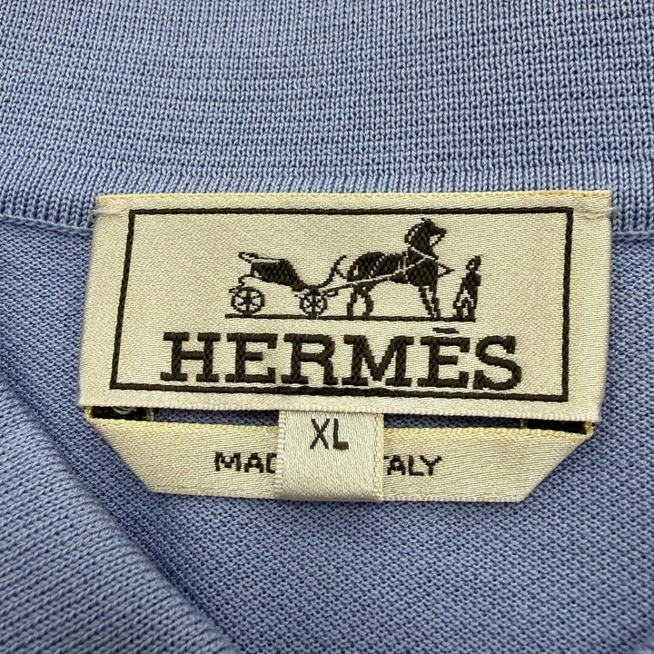 Excellent HERMES Short sleeve polo shirt purple cotton mens XL