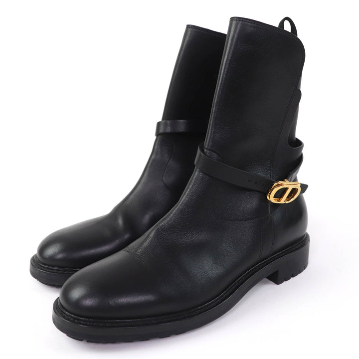 Great Christian Dior short boots EMPREINTE black leather Women 38
