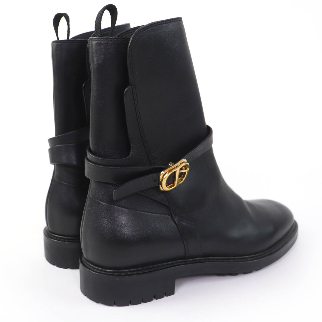 Great Christian Dior short boots EMPREINTE black leather Women 38