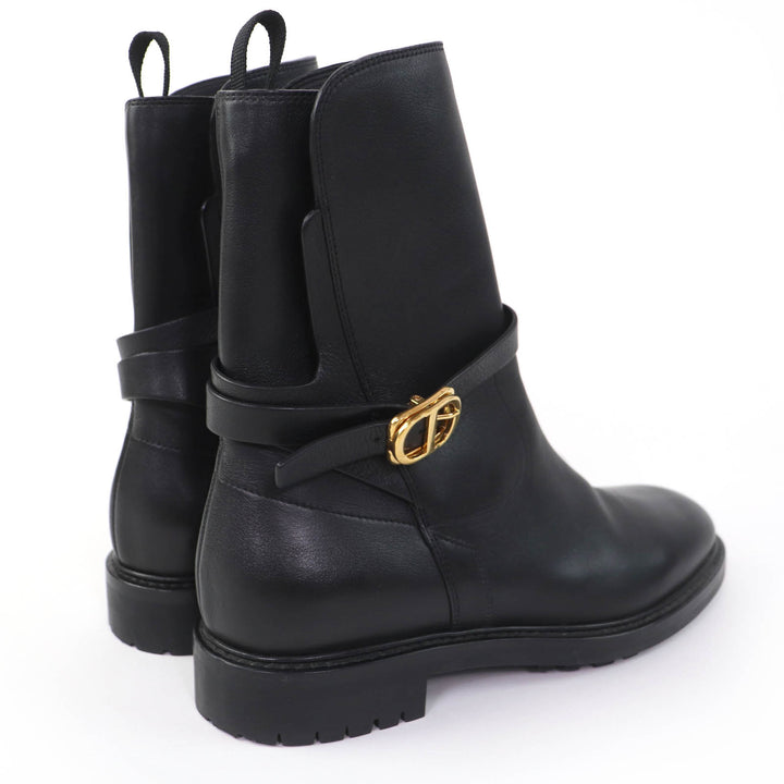 Great Christian Dior short boots EMPREINTE black leather Women 38