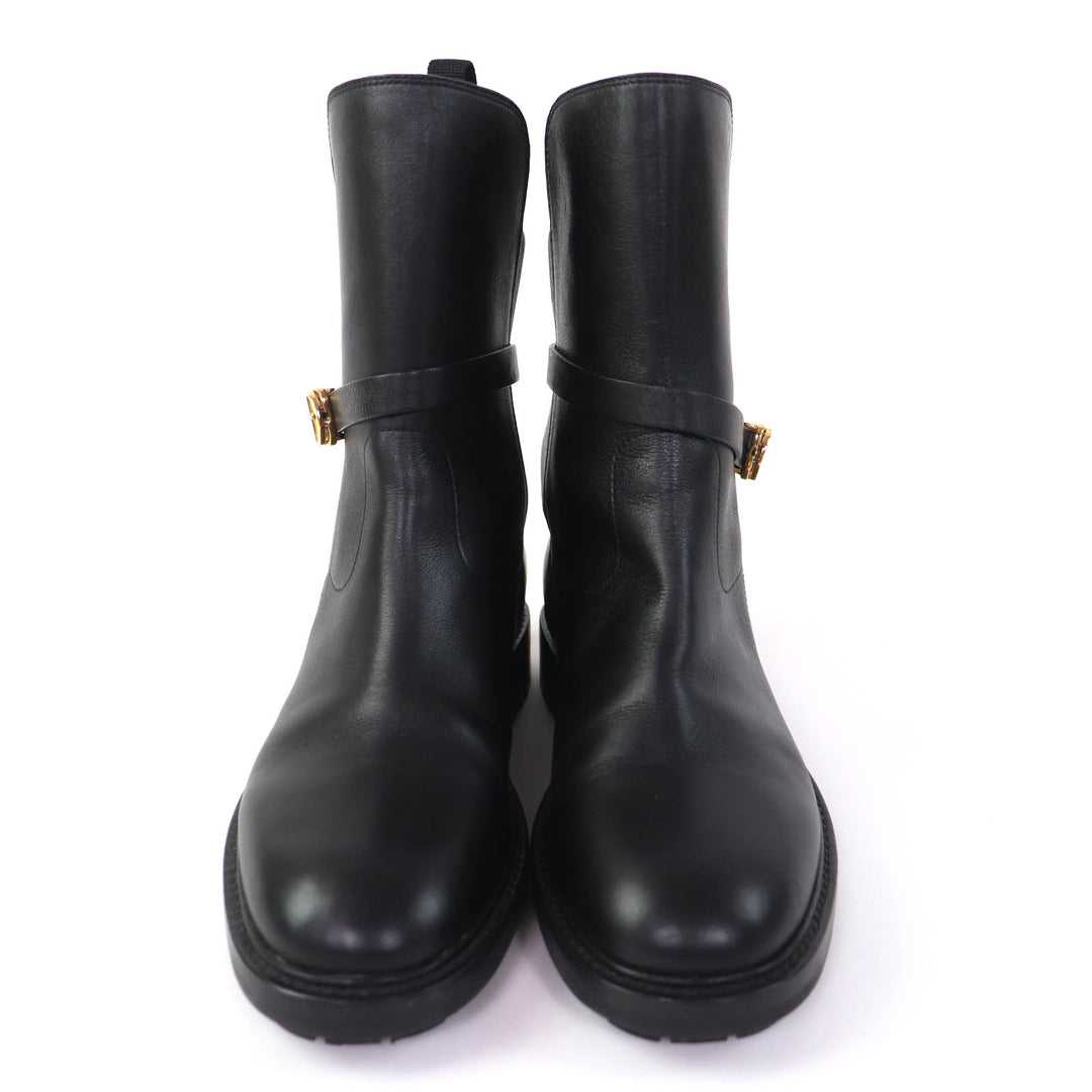 Great Christian Dior short boots EMPREINTE black leather Women 38