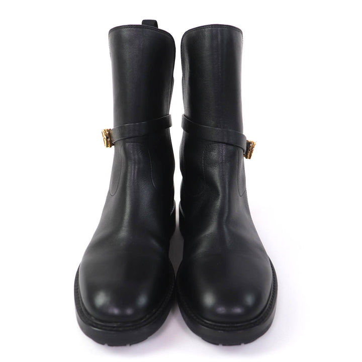 Great Christian Dior short boots EMPREINTE black leather Women 38