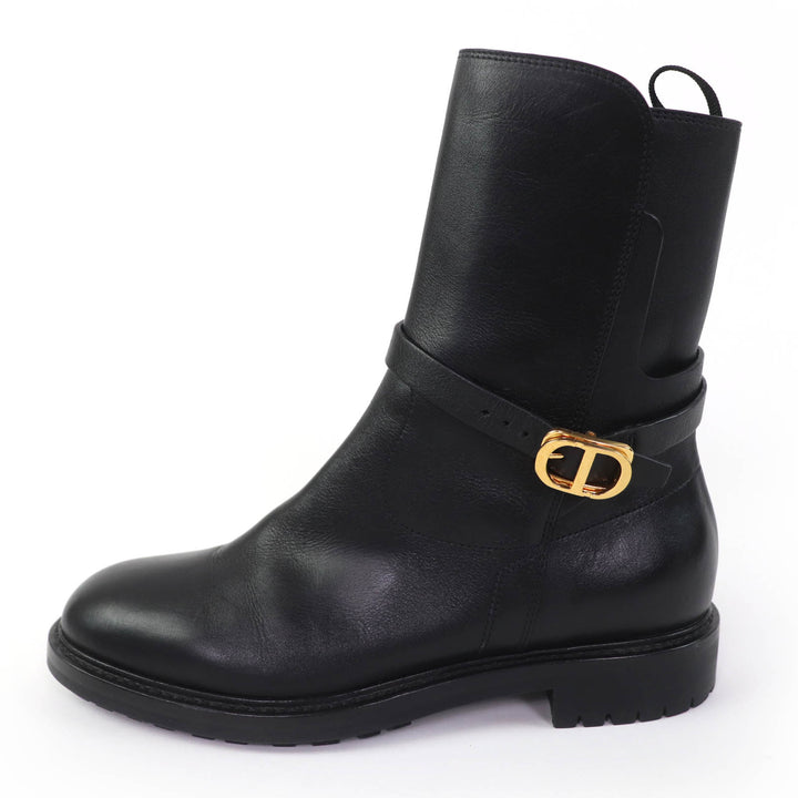 Great Christian Dior short boots EMPREINTE black leather Women 38
