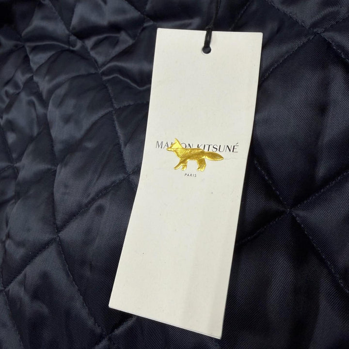 Pristine MAISON KITSUNE mountain hoodie Navy polyamide mens S HU02280WE 0003