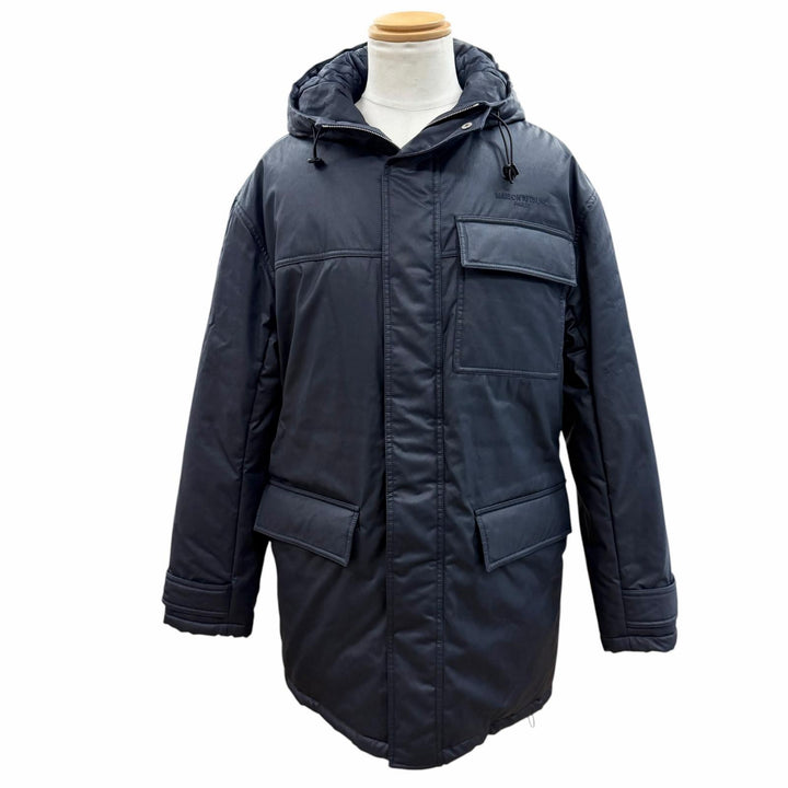 Pristine MAISON KITSUNE mountain hoodie Navy polyamide mens S HU02280WE 0003