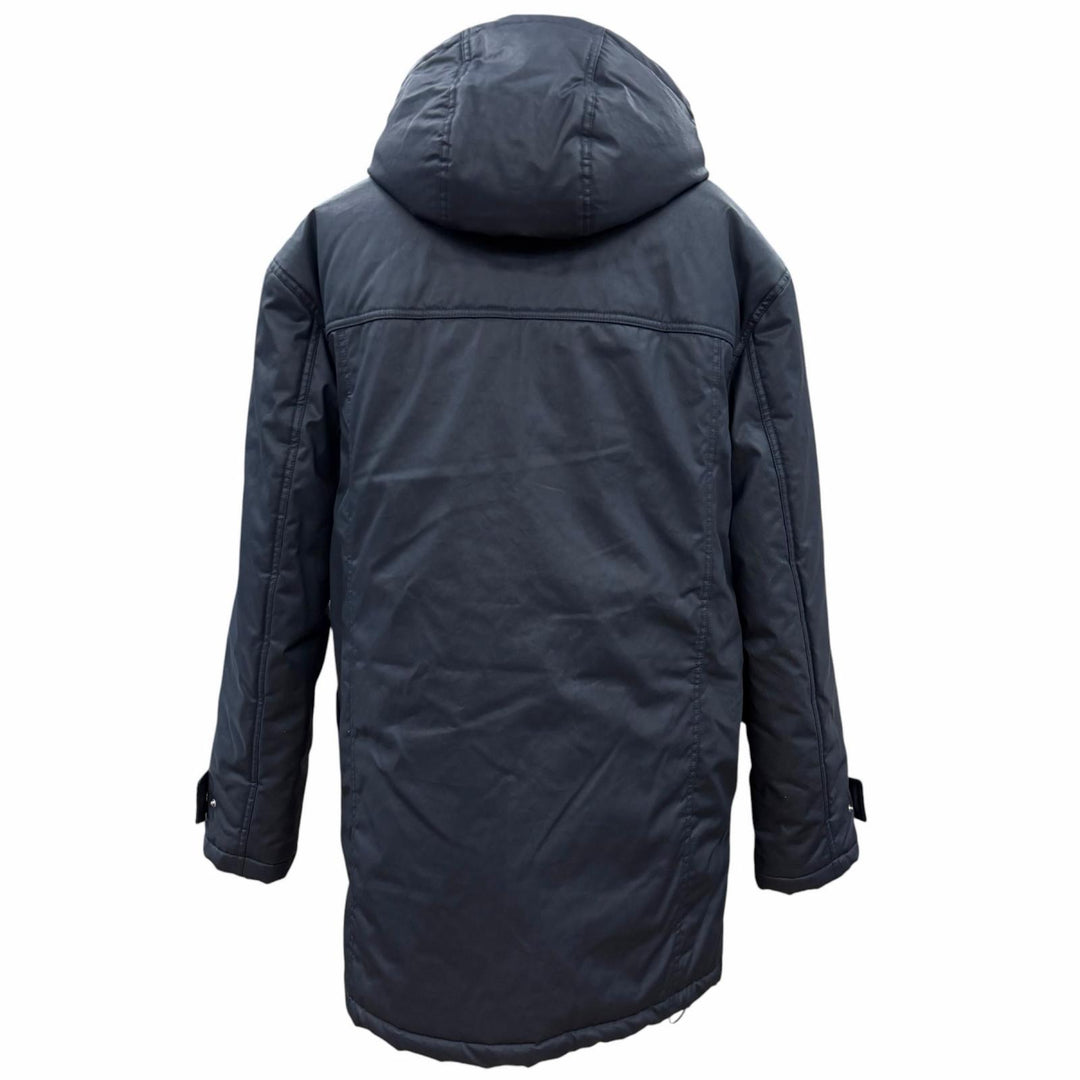 Pristine MAISON KITSUNE mountain hoodie Navy polyamide mens S HU02280WE 0003