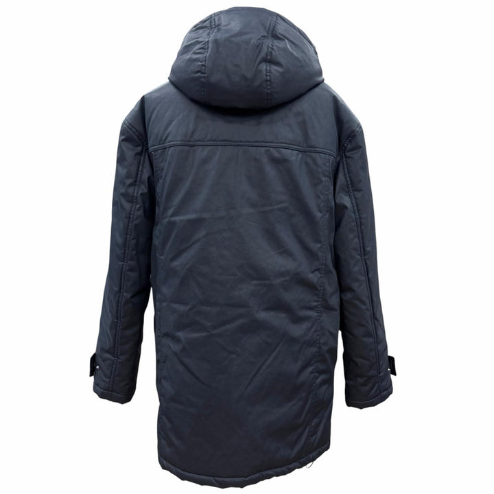 Pristine MAISON KITSUNE mountain hoodie Navy polyamide mens S HU02280WE 0003