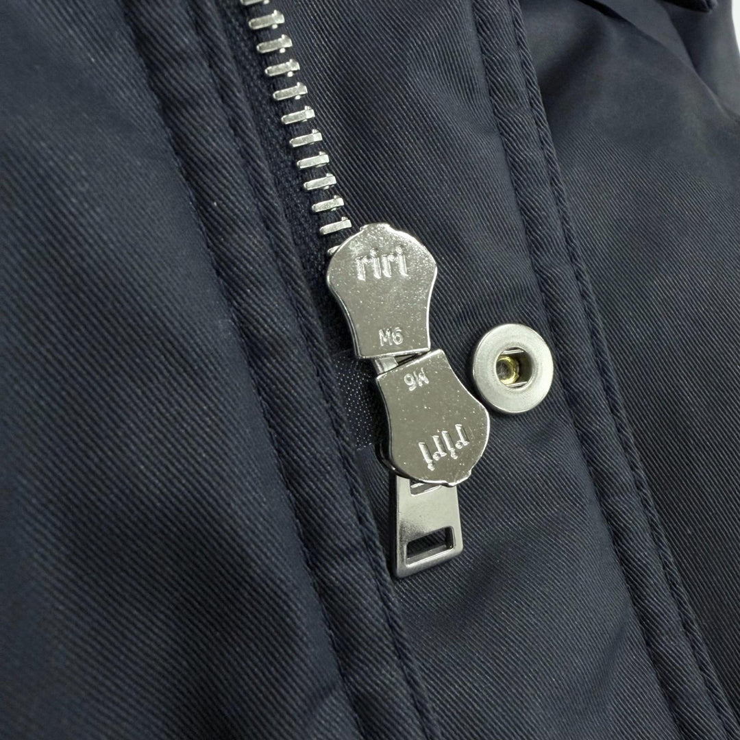 Pristine MAISON KITSUNE mountain hoodie Navy polyamide mens S HU02280WE 0003