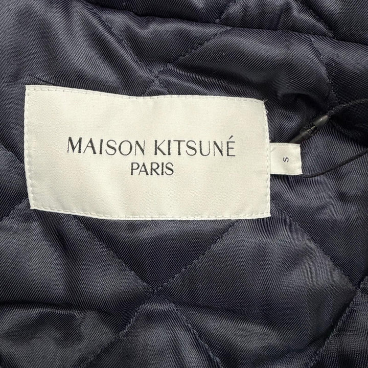 Pristine MAISON KITSUNE mountain hoodie Navy polyamide mens S HU02280WE 0003