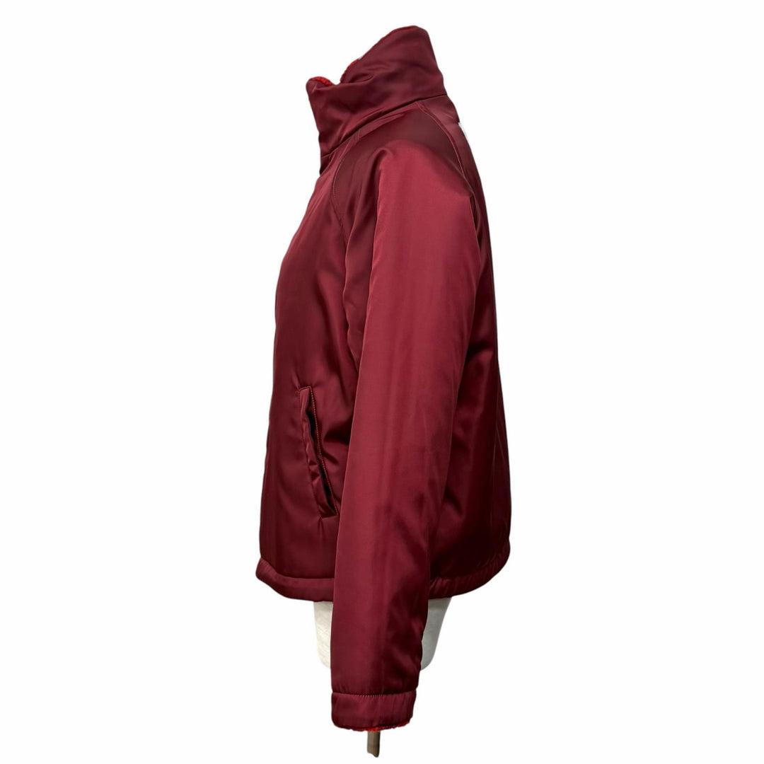 Excellent BURBERRY Jacket Reversible Check Pattern Boa Red acrylic 34 8077407