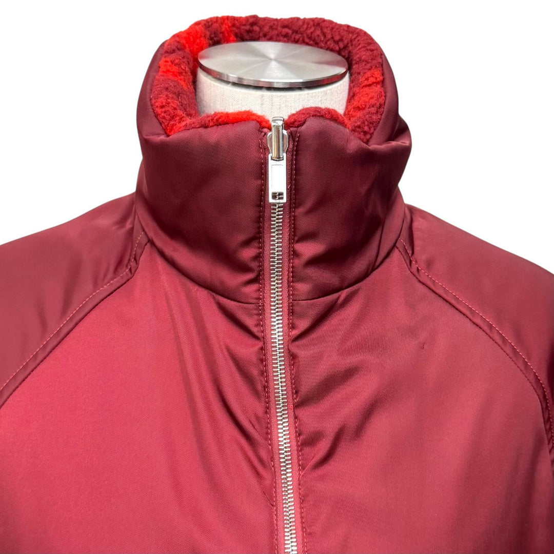 Excellent BURBERRY Jacket Reversible Check Pattern Boa Red acrylic 34 8077407