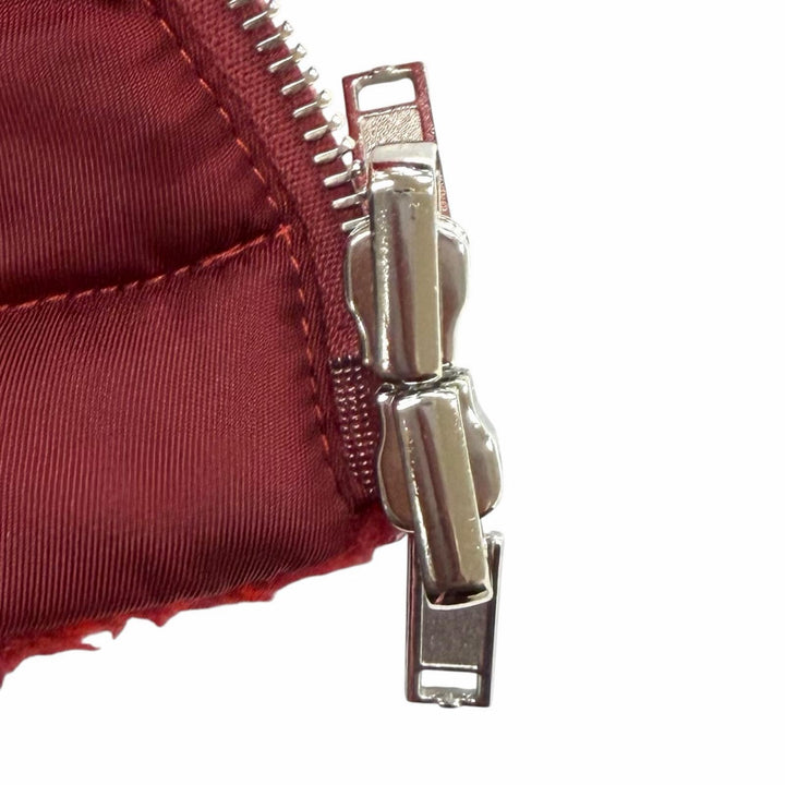 Excellent BURBERRY Jacket Reversible Check Pattern Boa Red acrylic 34 8077407