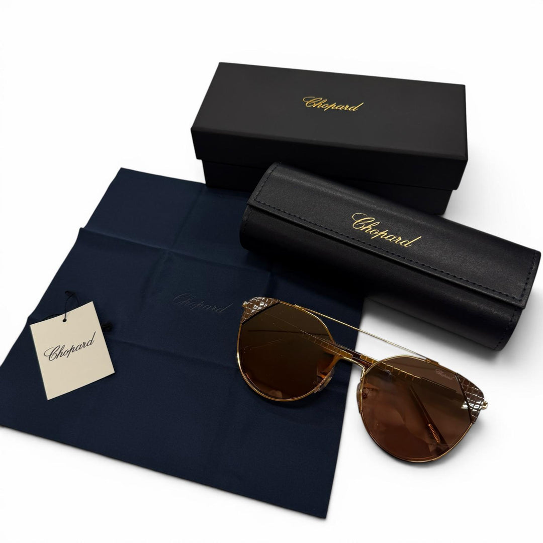 Excellent Chopard sunglasses Pink gold mens SCHC40