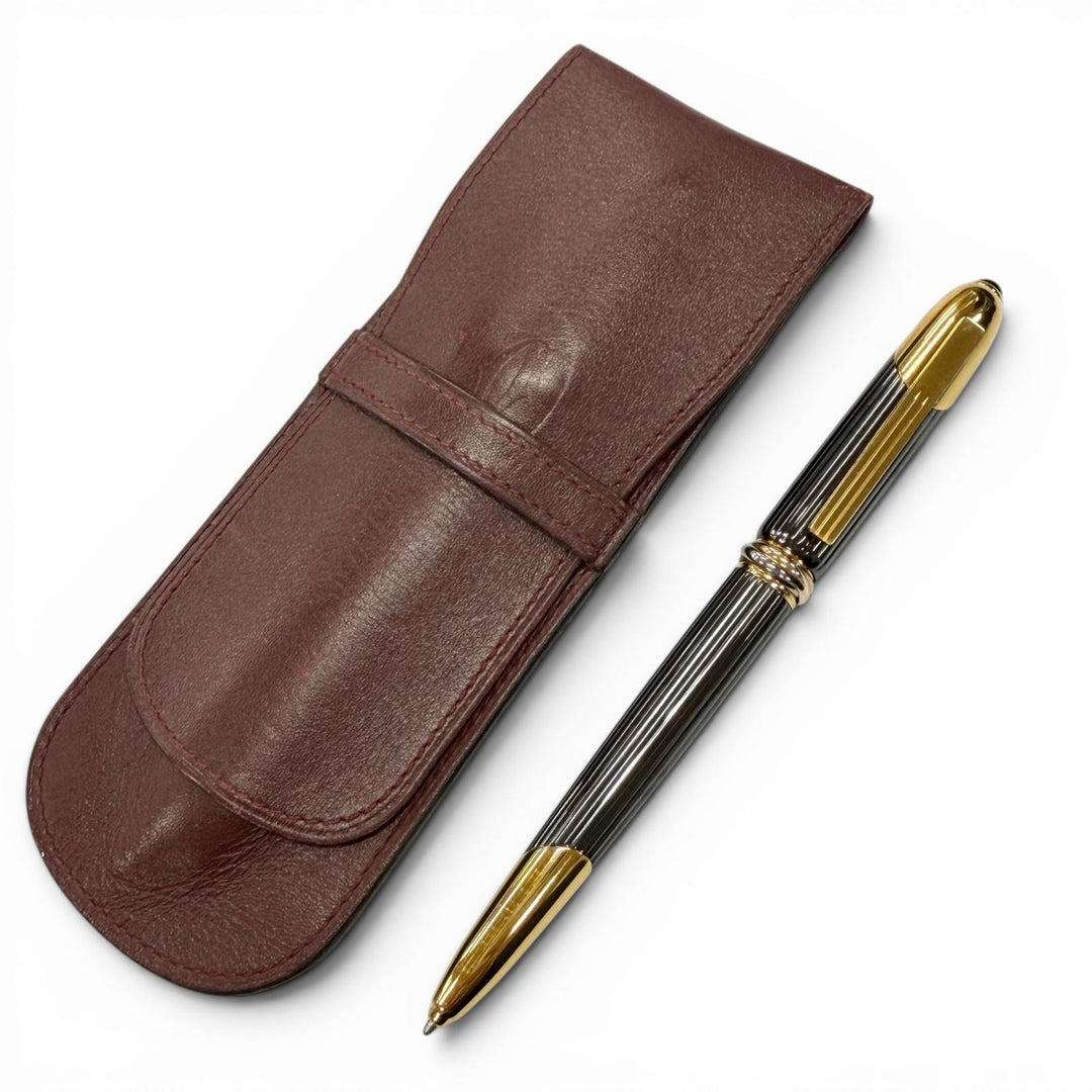 Very Good Cartier Ballpoint pen Cougar de Cartier Trinity black Colored stone