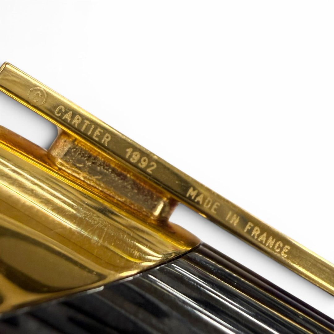 Very Good Cartier Ballpoint pen Cougar de Cartier Trinity black Colored stone