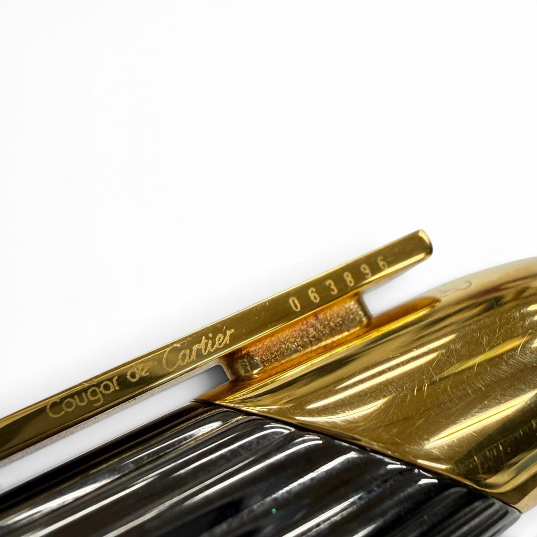 Very Good Cartier Ballpoint pen Cougar de Cartier Trinity black Colored stone