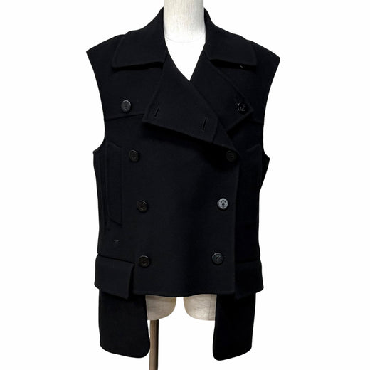 Excellent Christian Dior Best with liner black wool Women 44 350G18A0060
