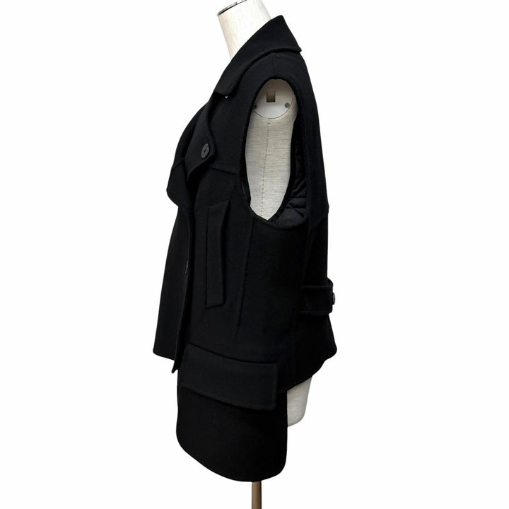 Excellent Christian Dior Best with liner black wool Women 44 350G18A0060