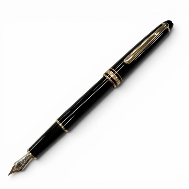 Excellent MONTBLANC fountain pen Meisterstück Classic white star black 14K mens