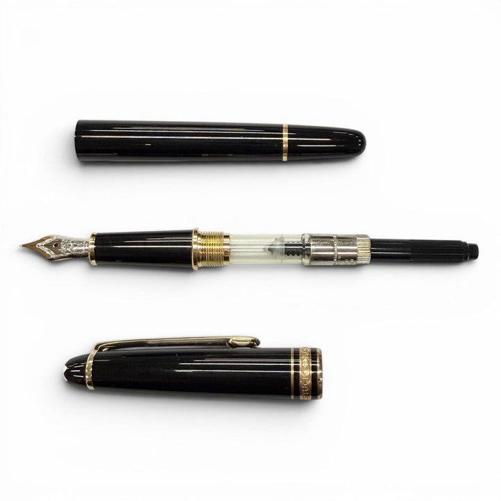 Excellent MONTBLANC fountain pen Meisterstück Classic white star black 14K mens
