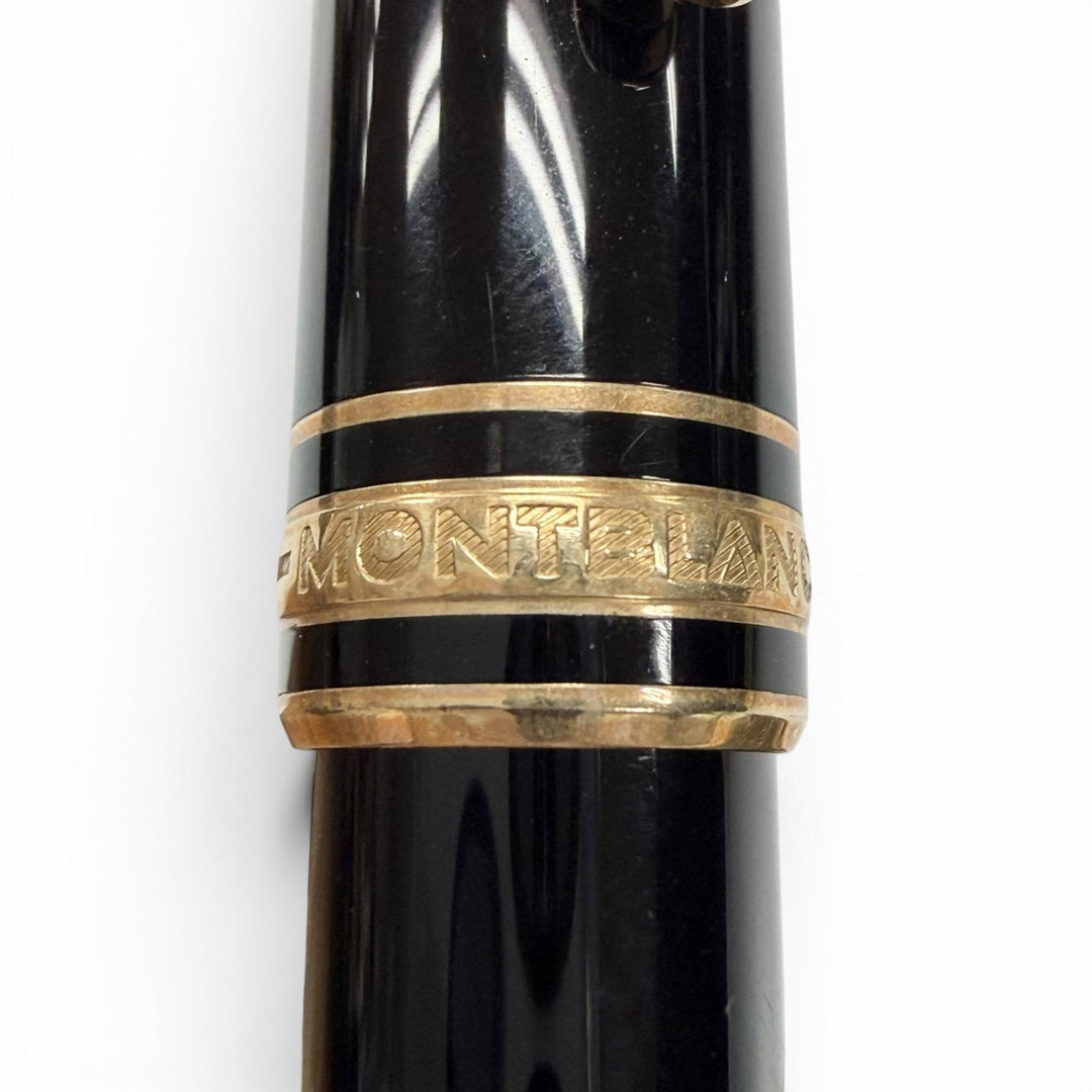 Excellent MONTBLANC fountain pen Meisterstück Classic white star black 14K mens