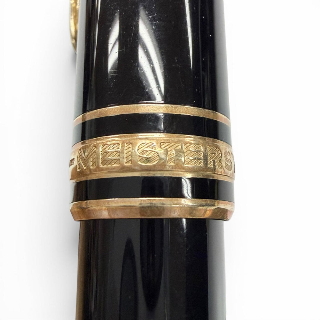 Excellent MONTBLANC fountain pen Meisterstück Classic white star black 14K mens