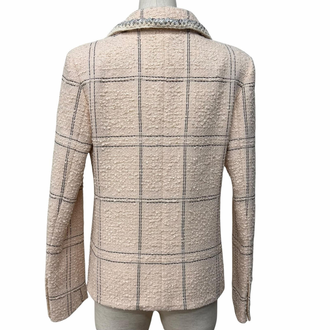Excellent CHANEL Jacket COCO Buttoned Tweed with Checkered Pattern 36 P71173