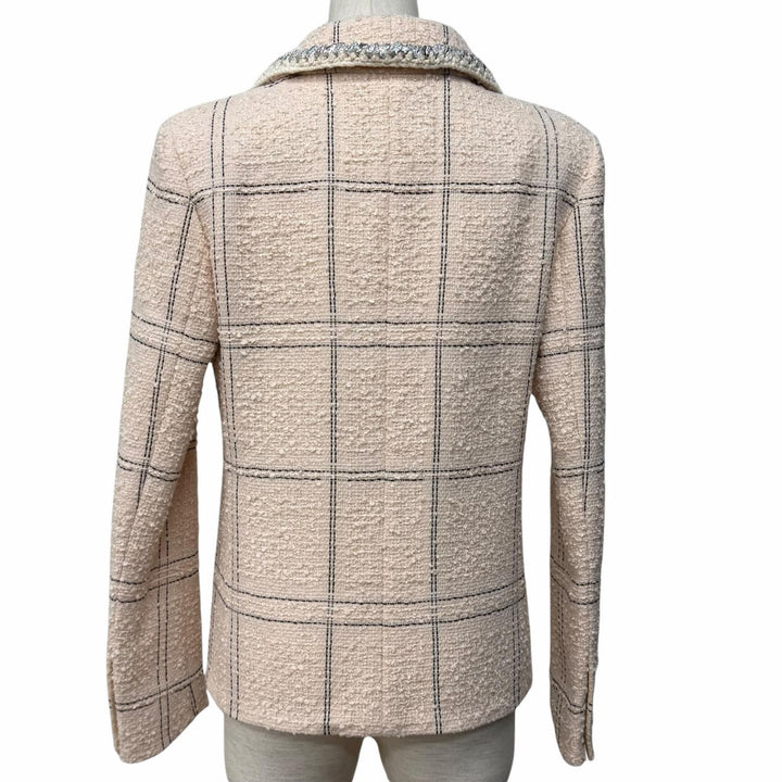 Excellent CHANEL Jacket COCO Buttoned Tweed with Checkered Pattern 36 P71173