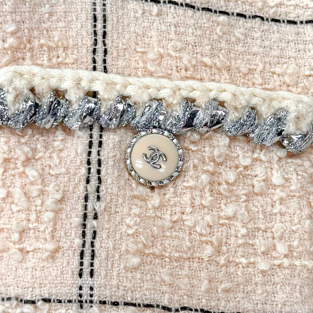 Excellent CHANEL Jacket COCO Buttoned Tweed with Checkered Pattern 36 P71173