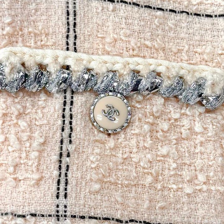 Excellent CHANEL Jacket COCO Buttoned Tweed with Checkered Pattern 36 P71173