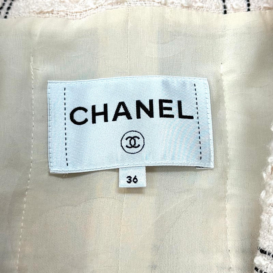Excellent CHANEL Jacket COCO Buttoned Tweed with Checkered Pattern 36 P71173
