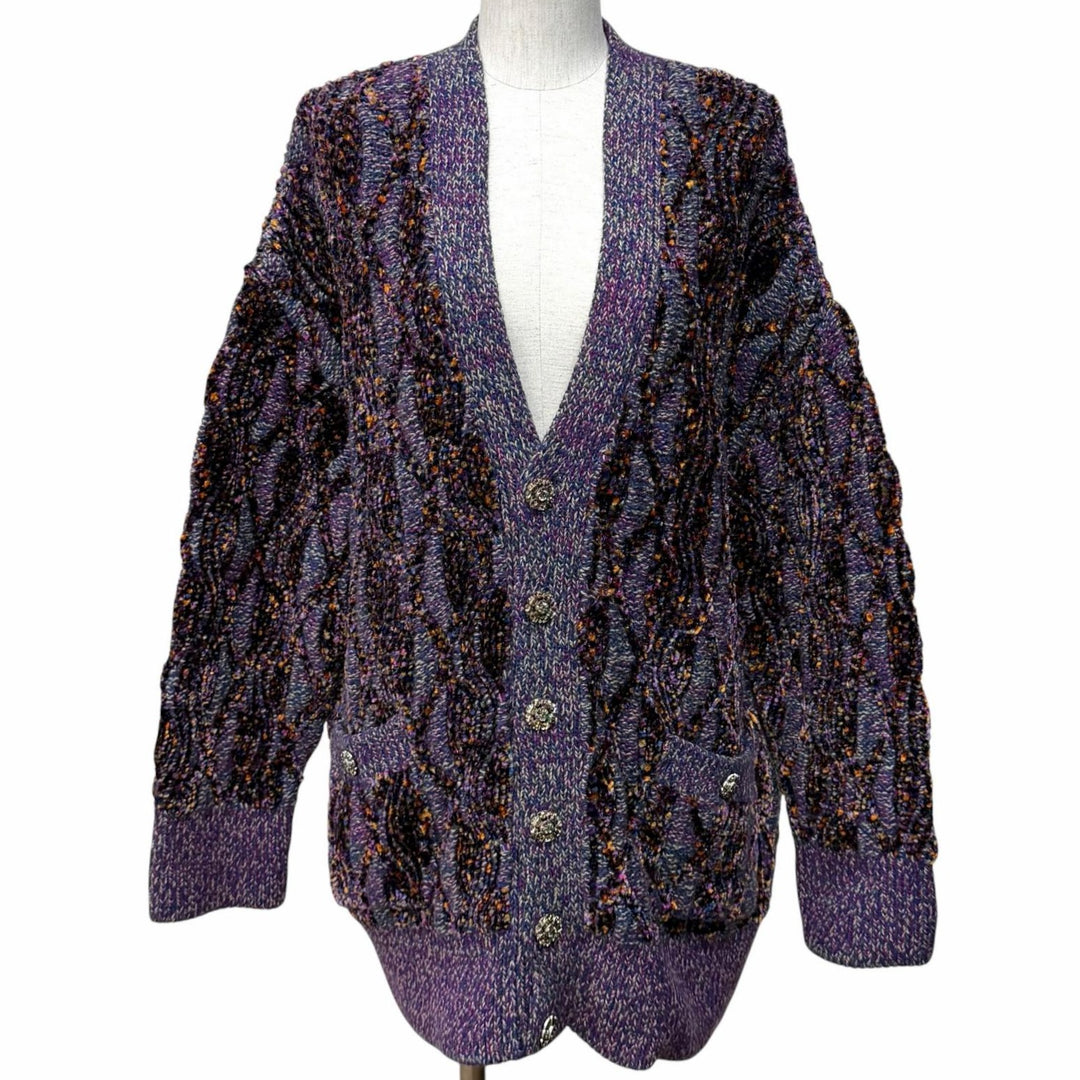 Excellent CHANEL cardigan Purple Viscose Women 38 P73870