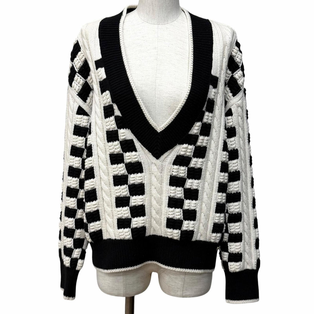 Excellent CHANEL sweater off white cashmere Women 42 P74123